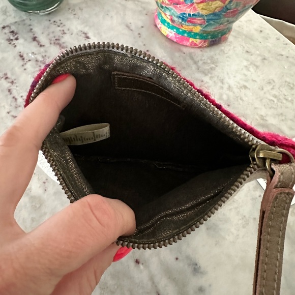 Anthropologie Miss Albright Linen/Wool Embossed Wristlet NWT - Picture 6 of 9